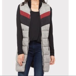 Evereve Plaid Peyton Jensen Long Puffer Vest